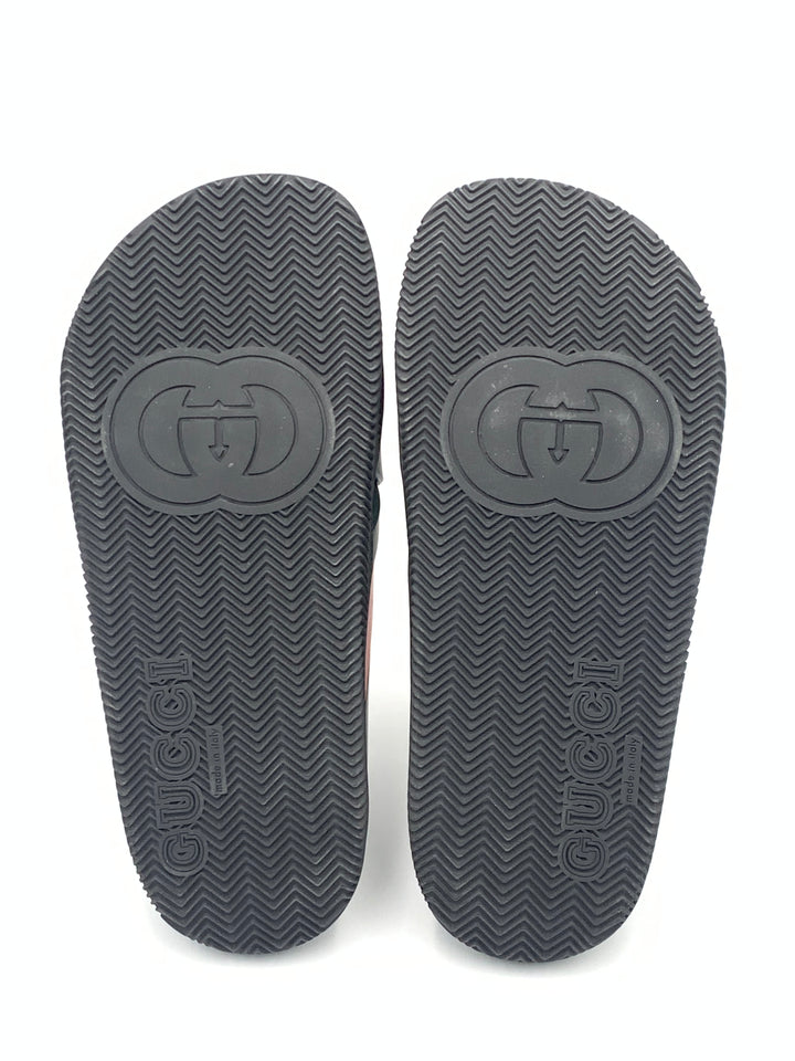 Gucci Multicolor Rubber Interlocking G Flat Slides