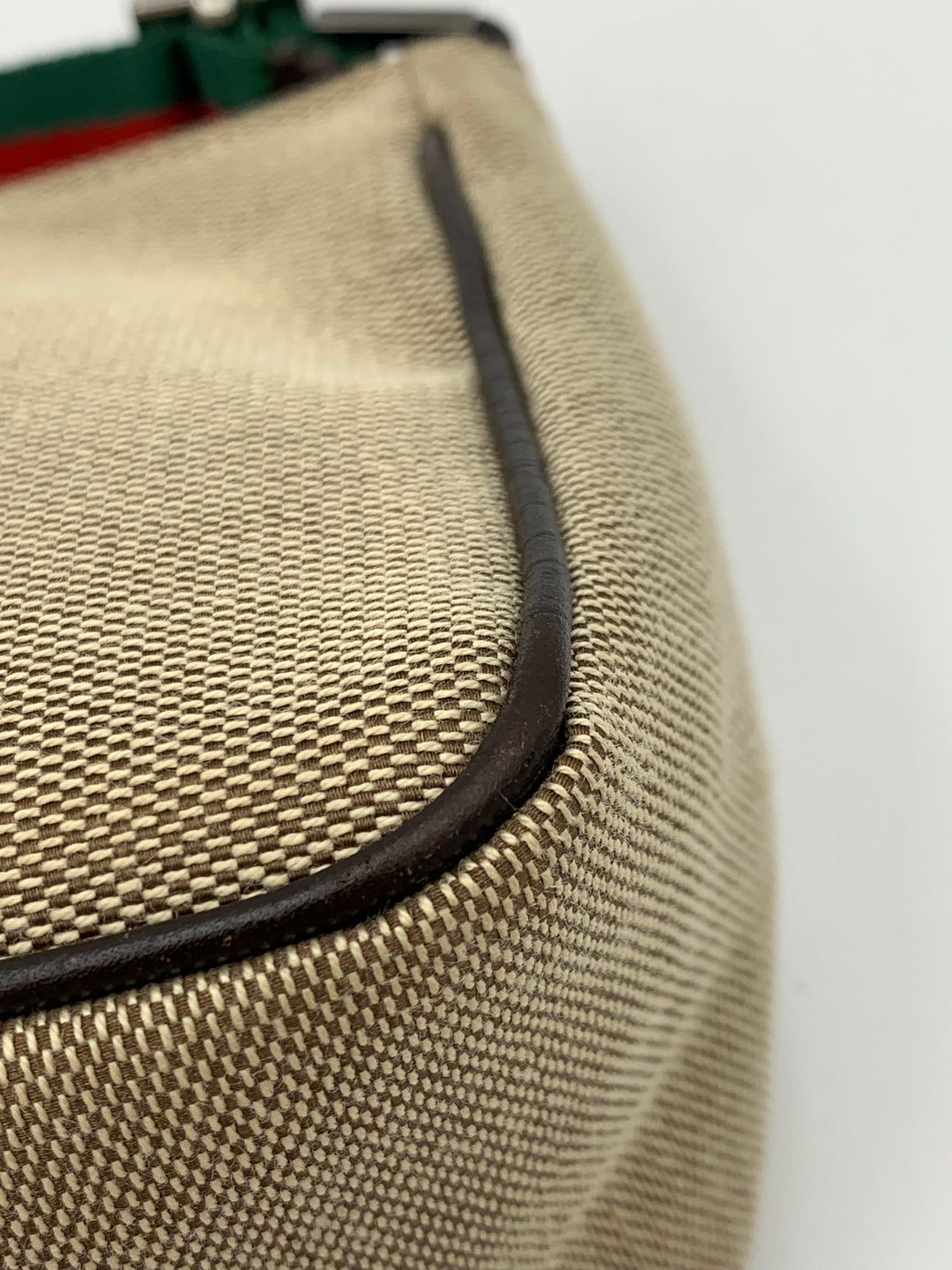 Gucci Beige Canvas Web Pochette