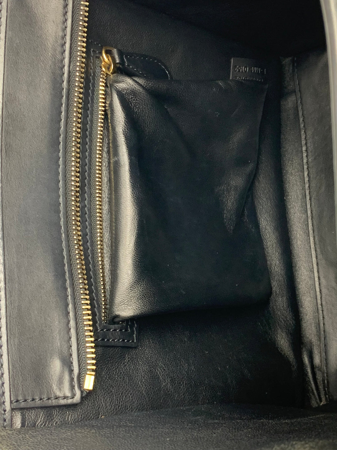 Celine Black Leather Micro Luggage Tote Bag