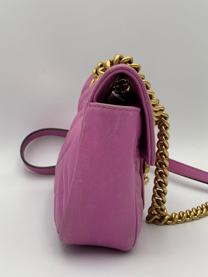 Gucci Marmont Matelasse Mini Purple Flap Bag