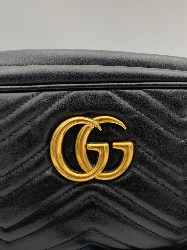 Gucci Black Marmont Matelasse Small Camera Bag