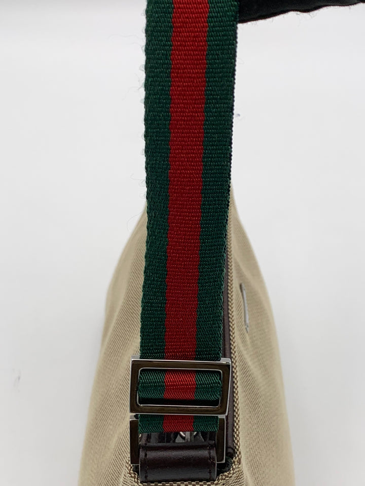 Gucci Beige Canvas Web Pochette