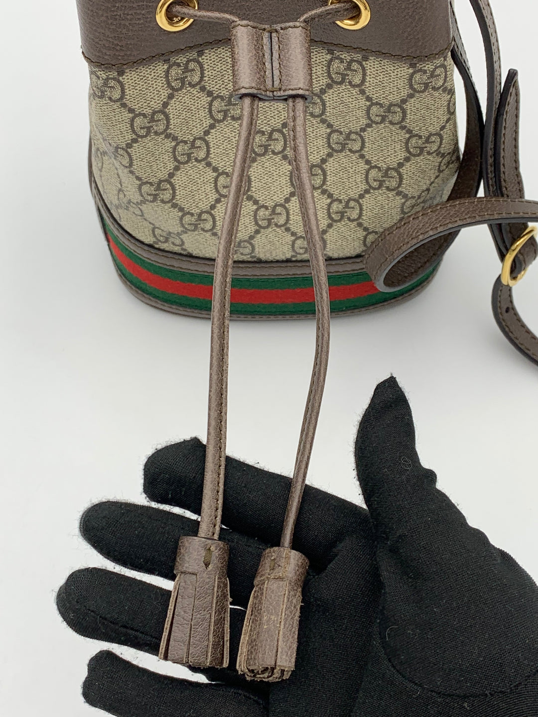 Gucci Ophidia Mini Bucket Bag-Beige