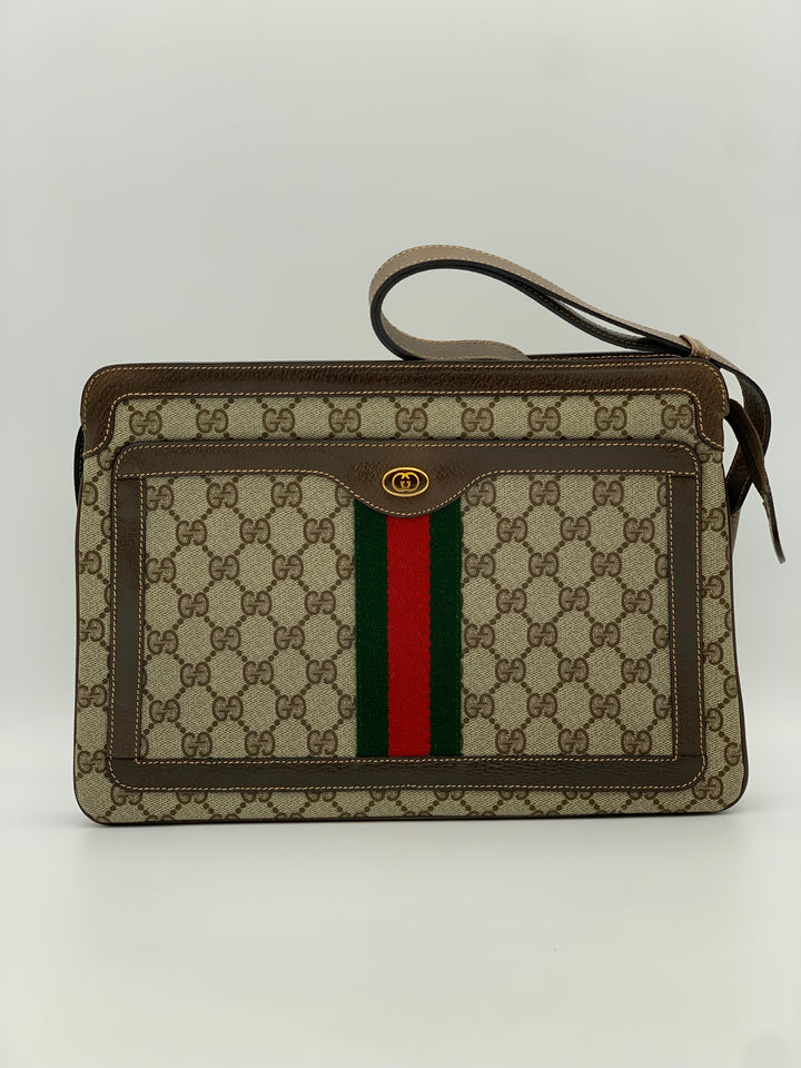 Gucci GG Canvas Web Sherry Line Shoulder Bag