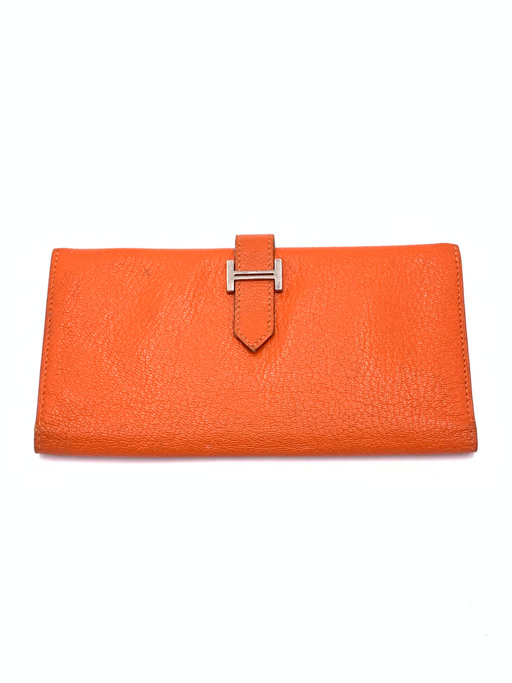 Hermes Feu Mysor Leather Bearn Gusset Wallet