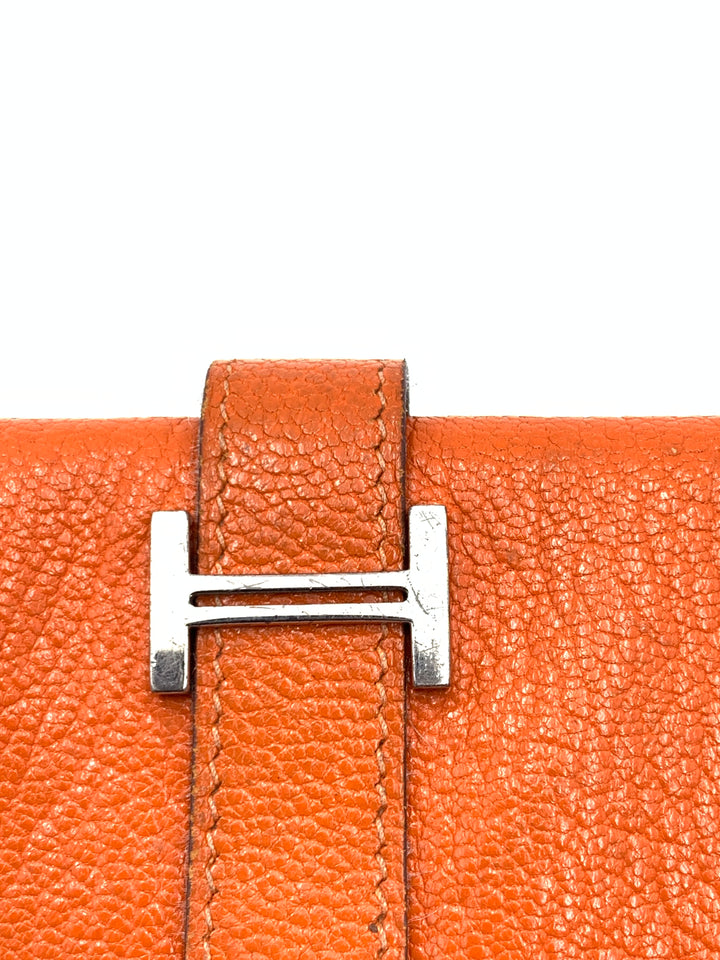 Hermes Feu Mysor Leather Bearn Gusset Wallet