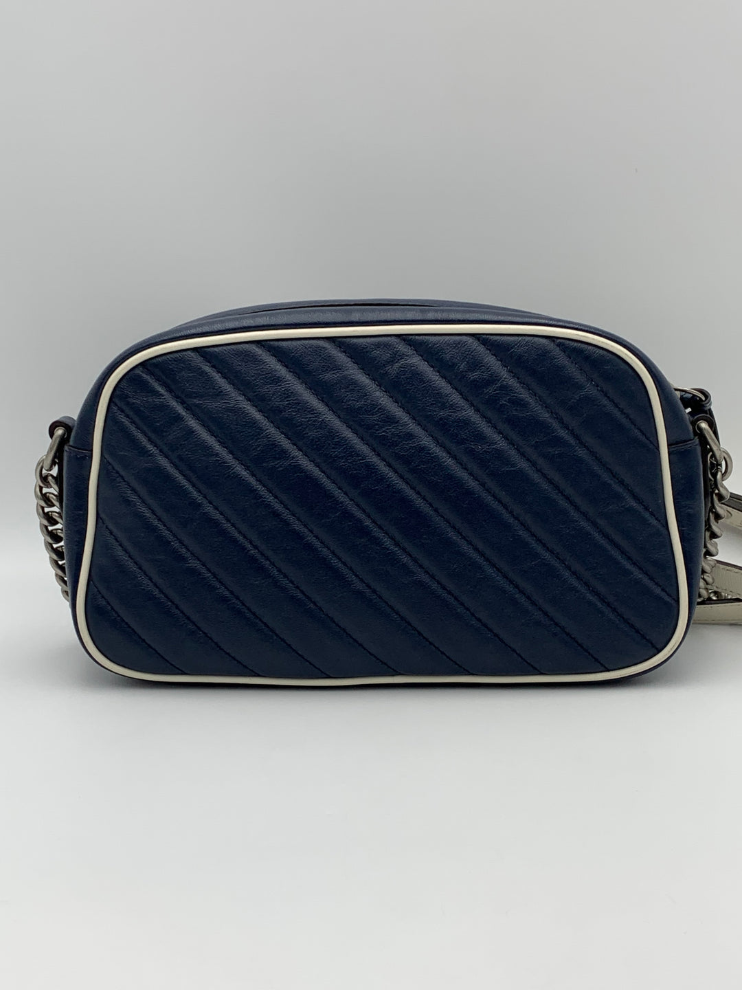 Gucci Navy Blue Marmont Matelasse Small Camera Bag