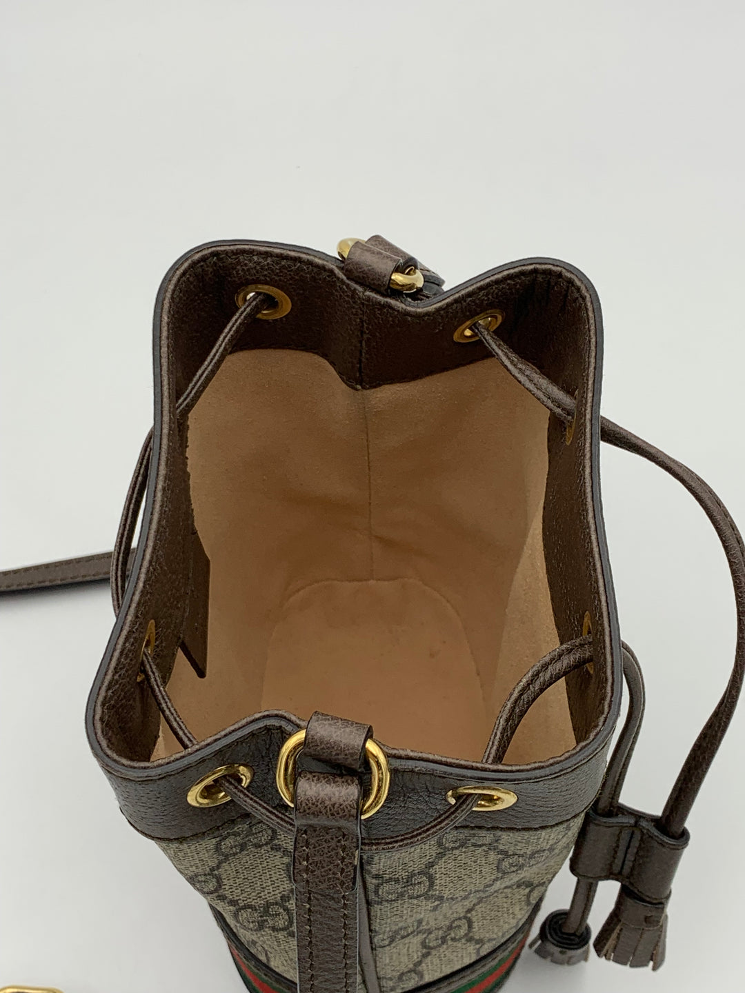 Gucci Ophidia Mini Bucket Bag-Beige