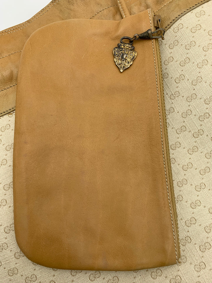 Gucci Micro GG White Vintage Bucket Bag with Pouch