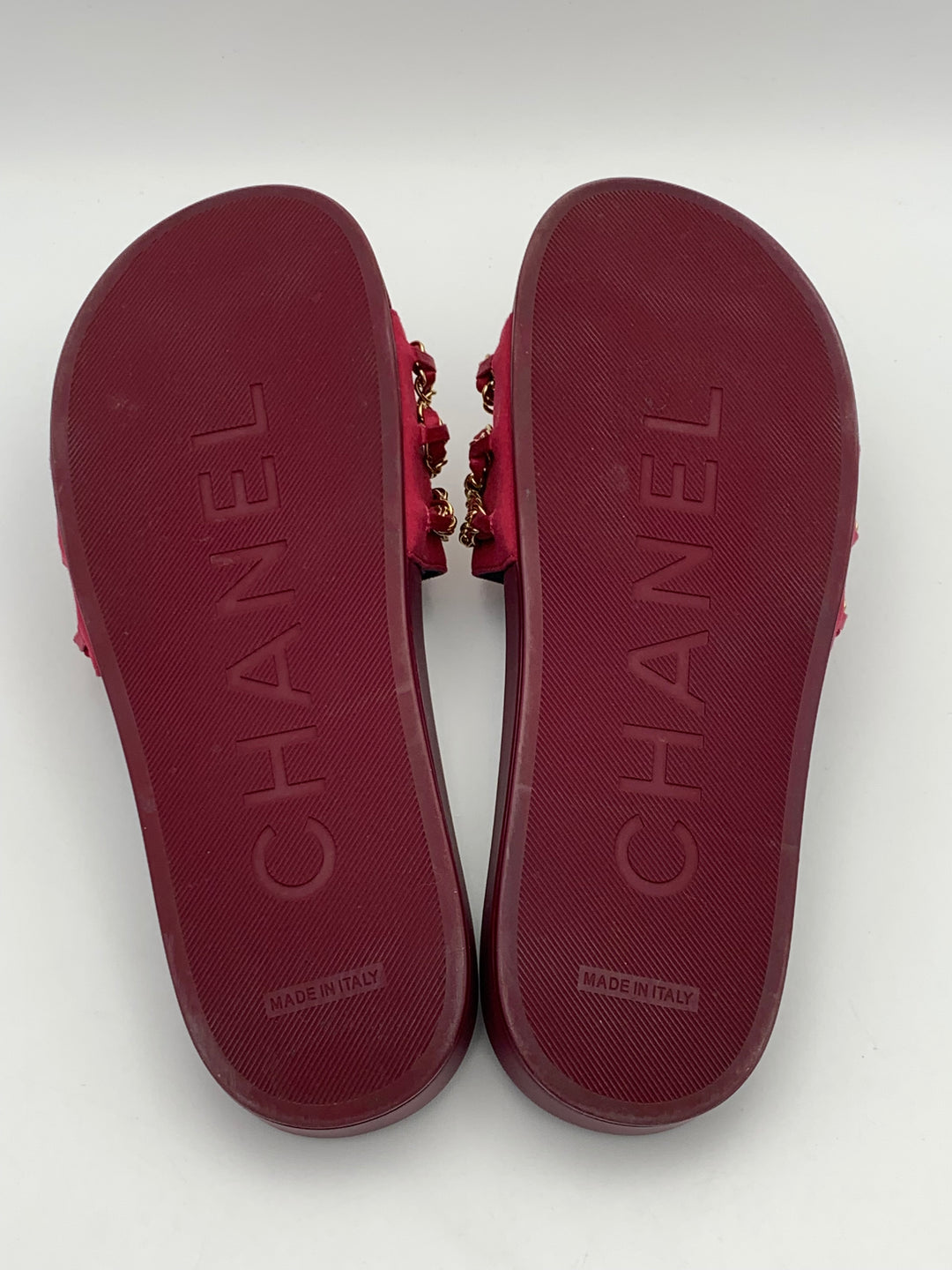 Chanel Pink Satin Tropiconic Slides