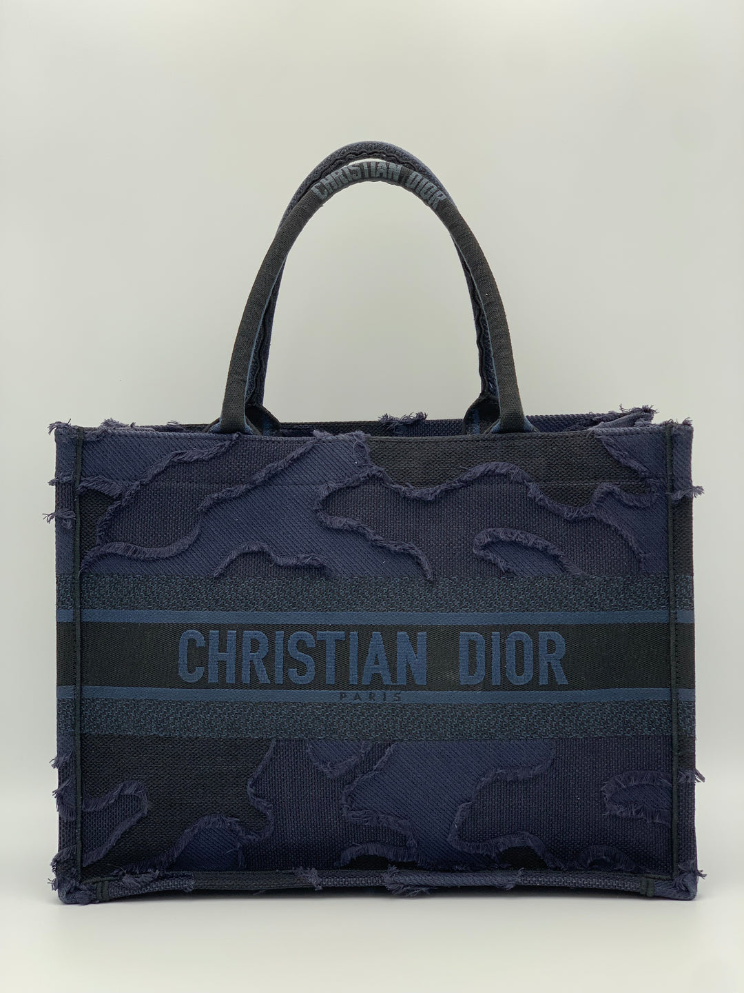 Christian Dior Camouflage Embroidered Canvas Medium Book Tote Bag