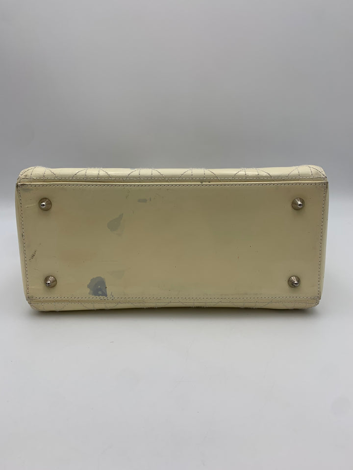 Lady Dior in Beige Cannage Patent Leather