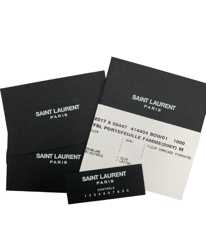 Saint Laurent Grain De Poudre Small Monogram Envelope Wallet