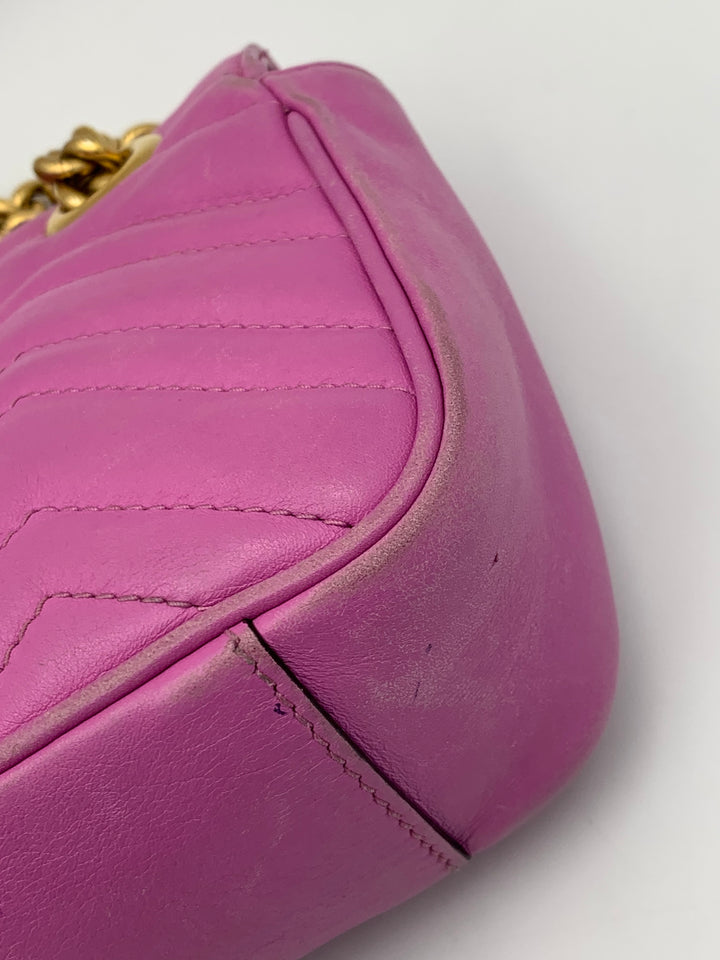 Gucci Marmont Matelasse Mini Purple Flap Bag