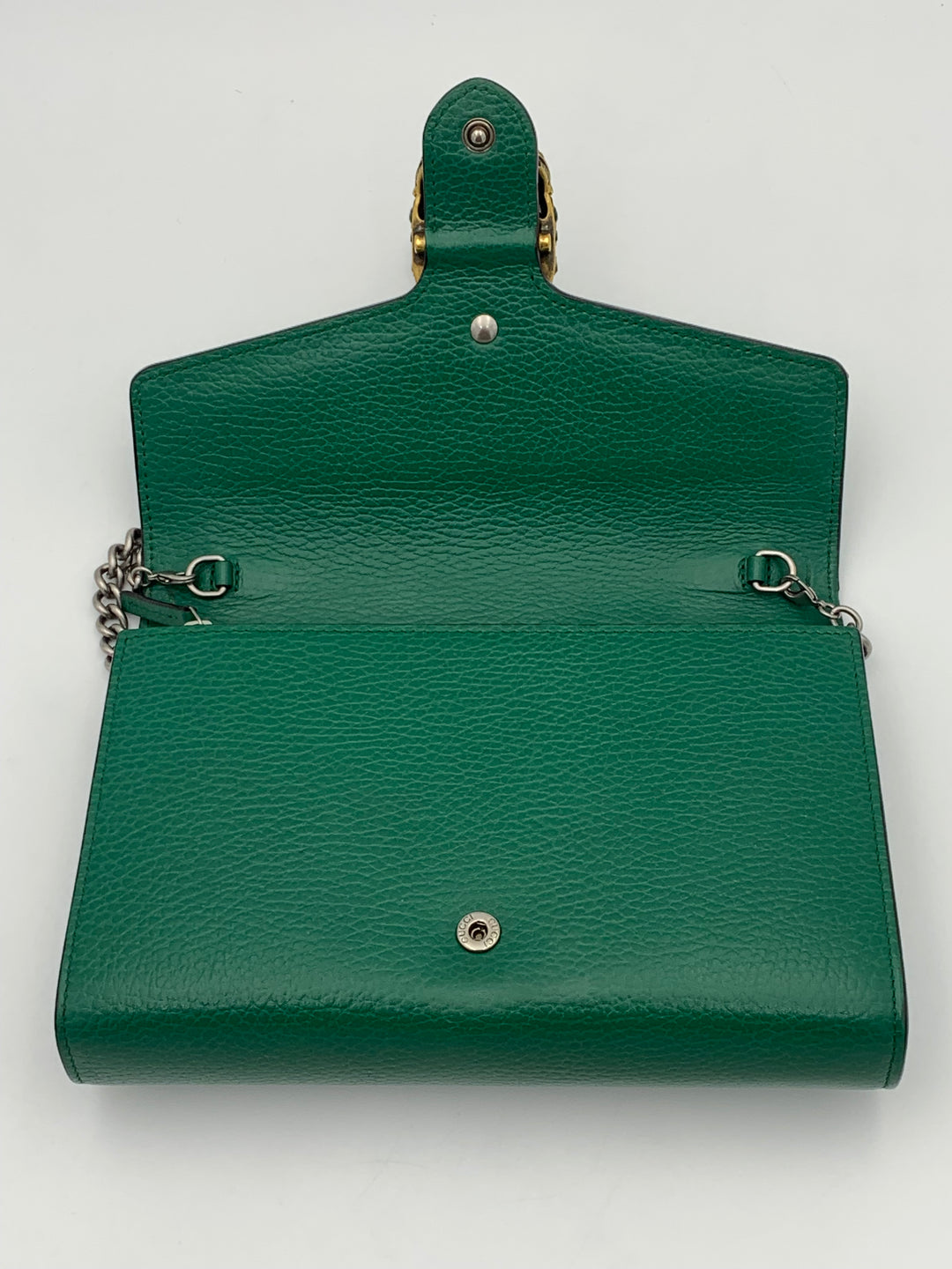 Gucci Dionysus Leather Mini Chain Bag Emerald Green