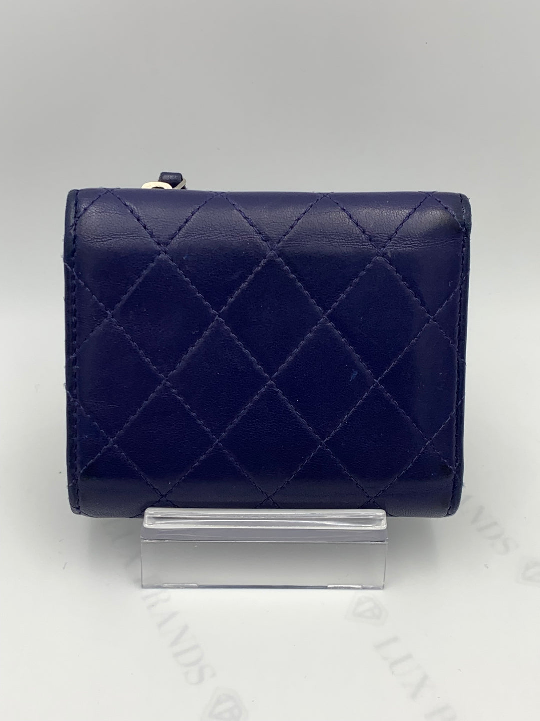 Chanel Blue Lambskin Compact Wallet