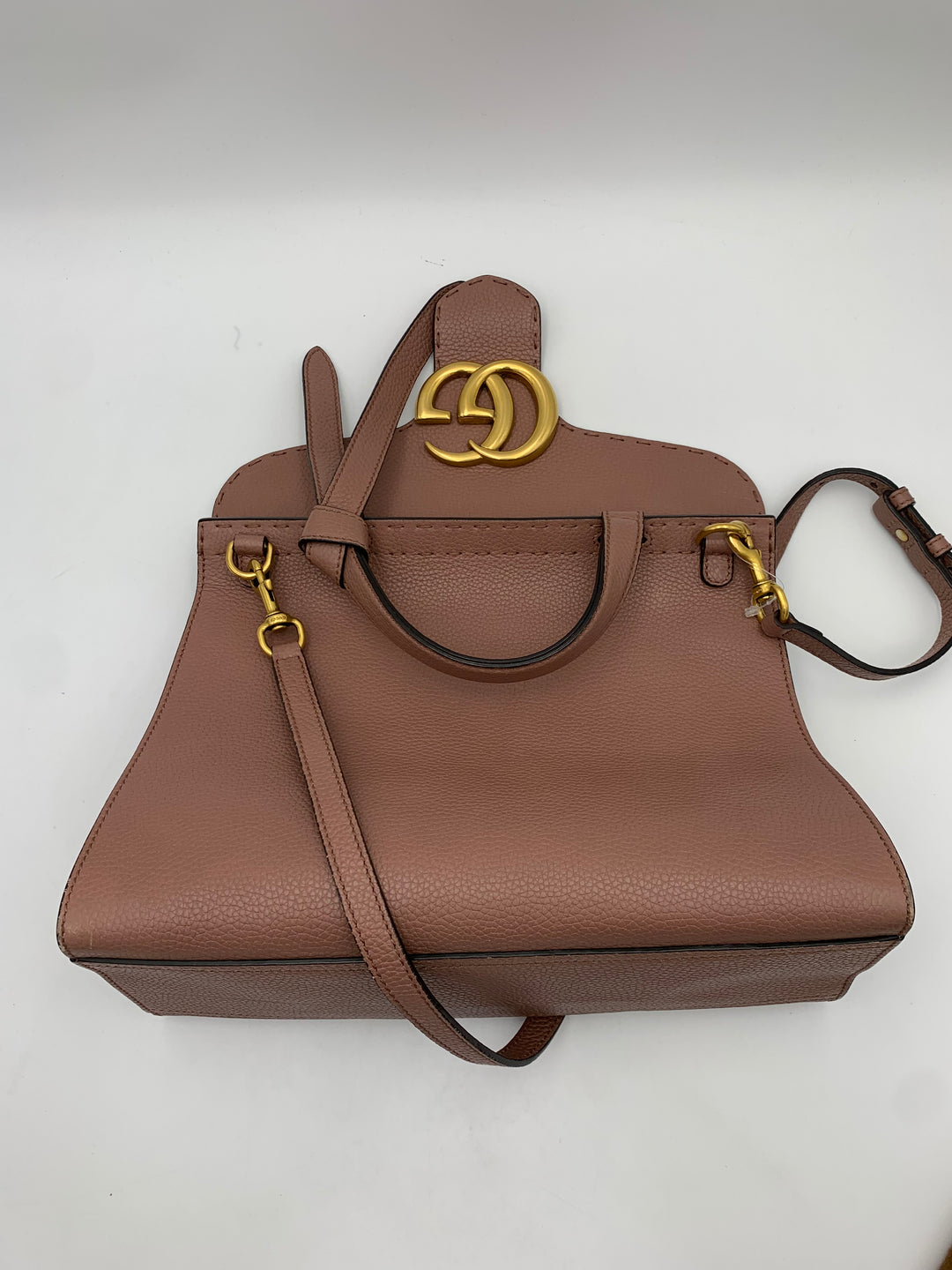 Gucci Pink Leather Marmont Top Handle Bag