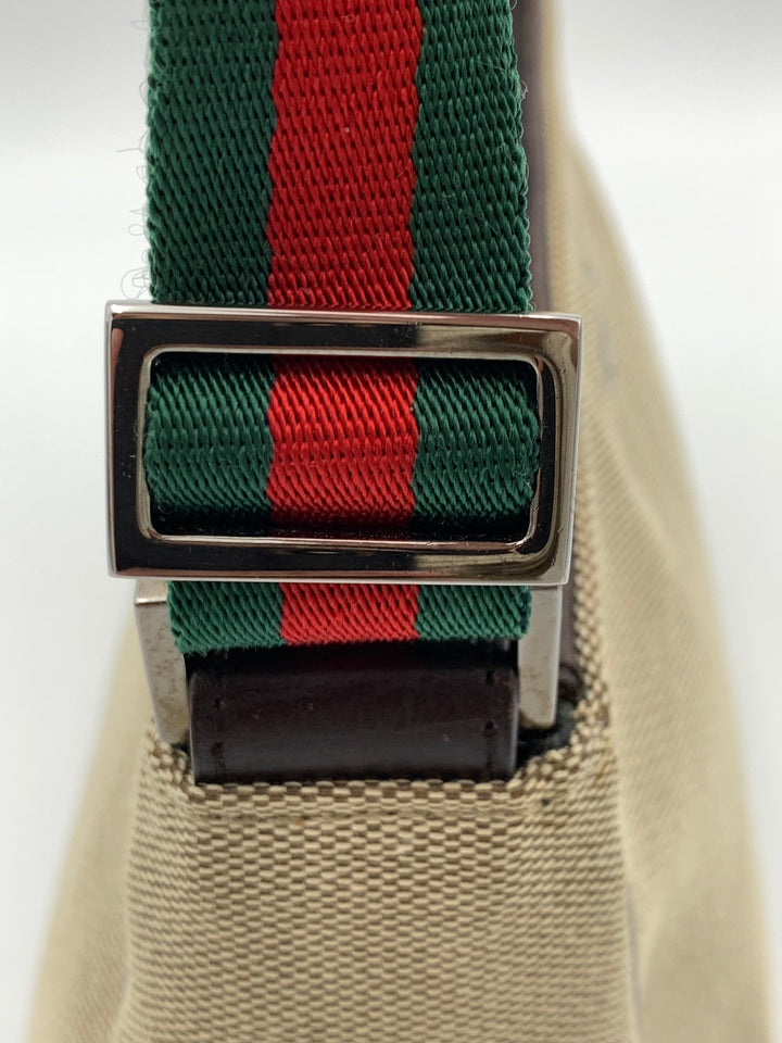 Gucci Beige Canvas Web Pochette