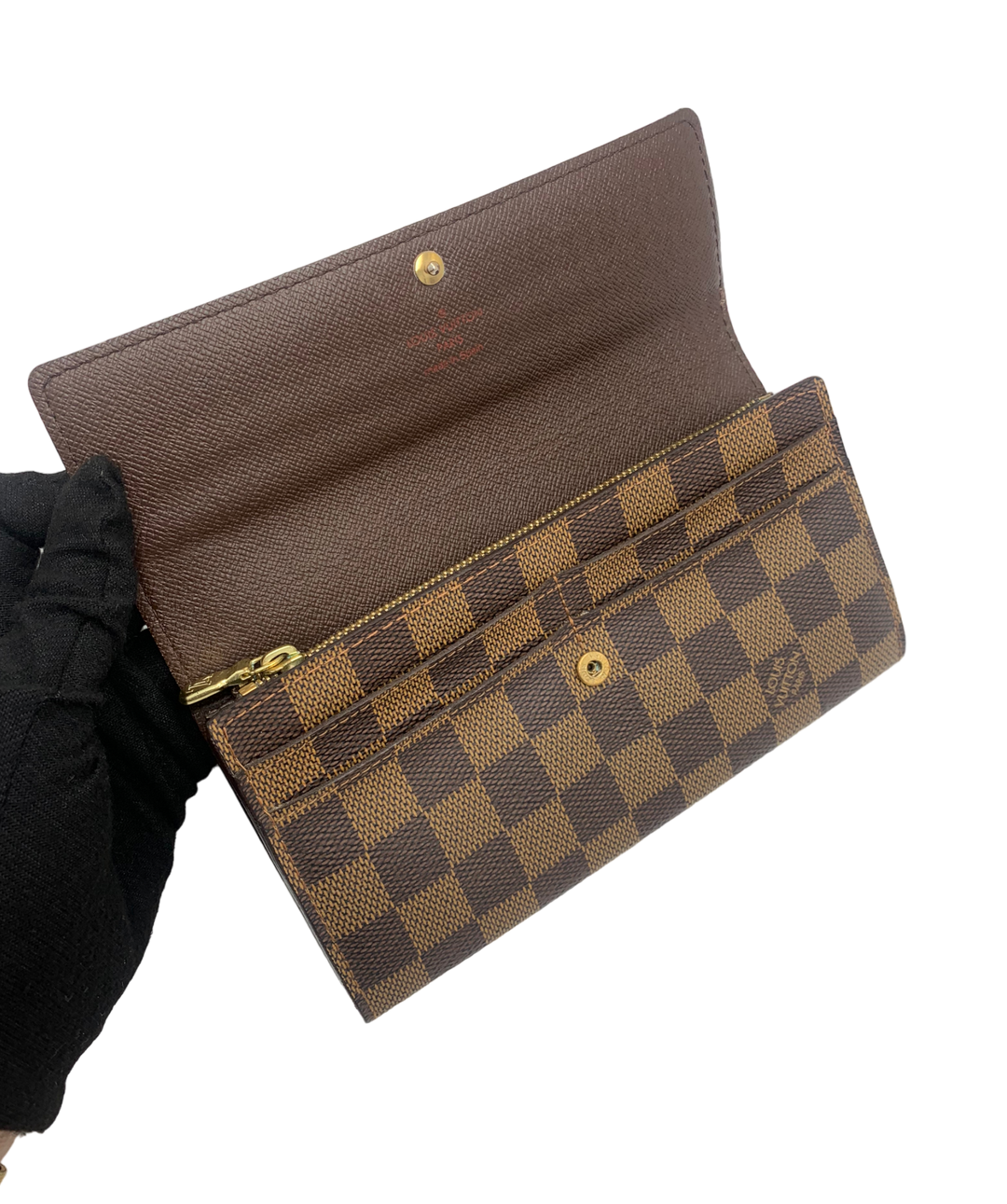 Louis Vuitton Damier Ebene Sarah Wallet (10 card slots)