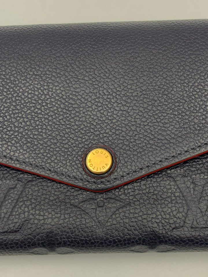 Louis Vuitton Navy Blue Empreinte Sarah Wallet