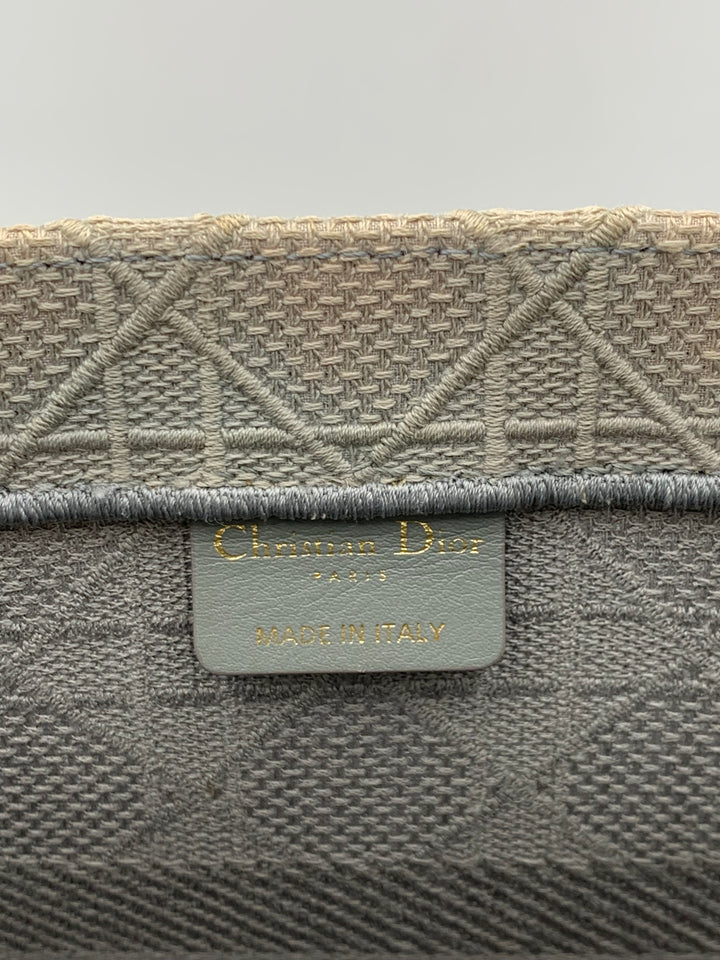 Dior Grey Canvas Medium Book Tote Bag