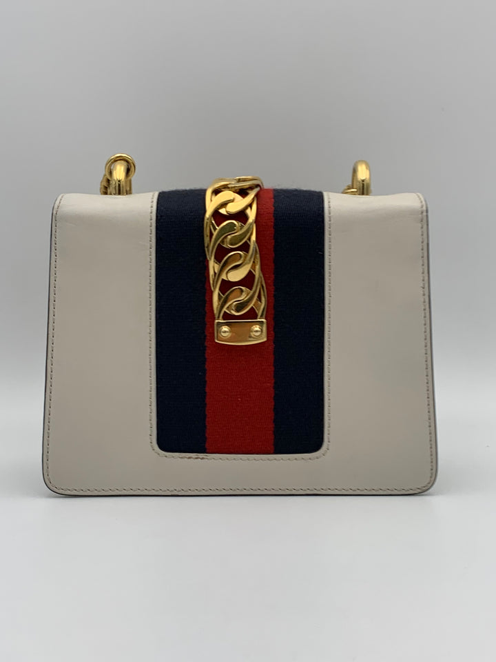 Gucci Mini Sylvie Chain Shoulder Bag White