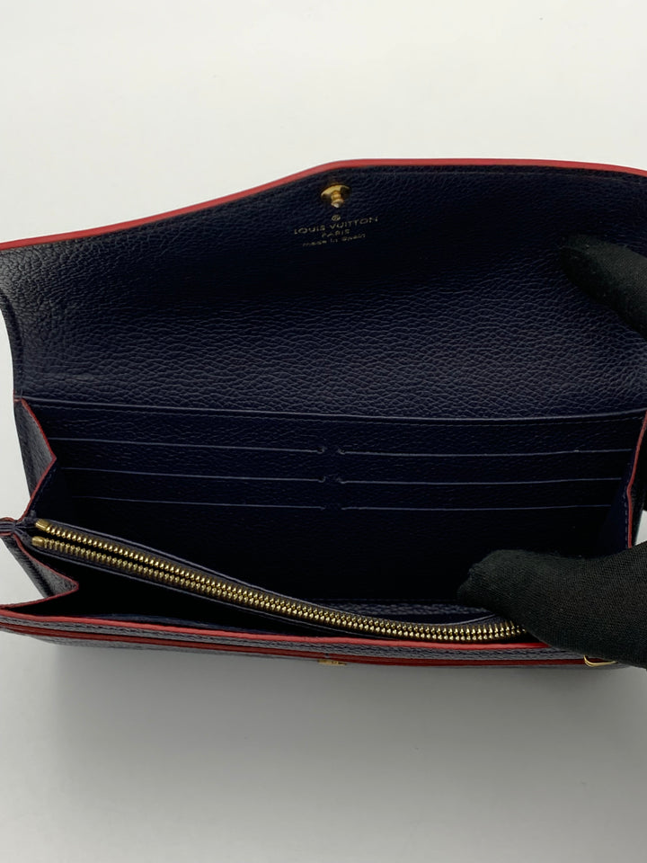 Louis Vuitton Navy Blue Empreinte Sarah Wallet