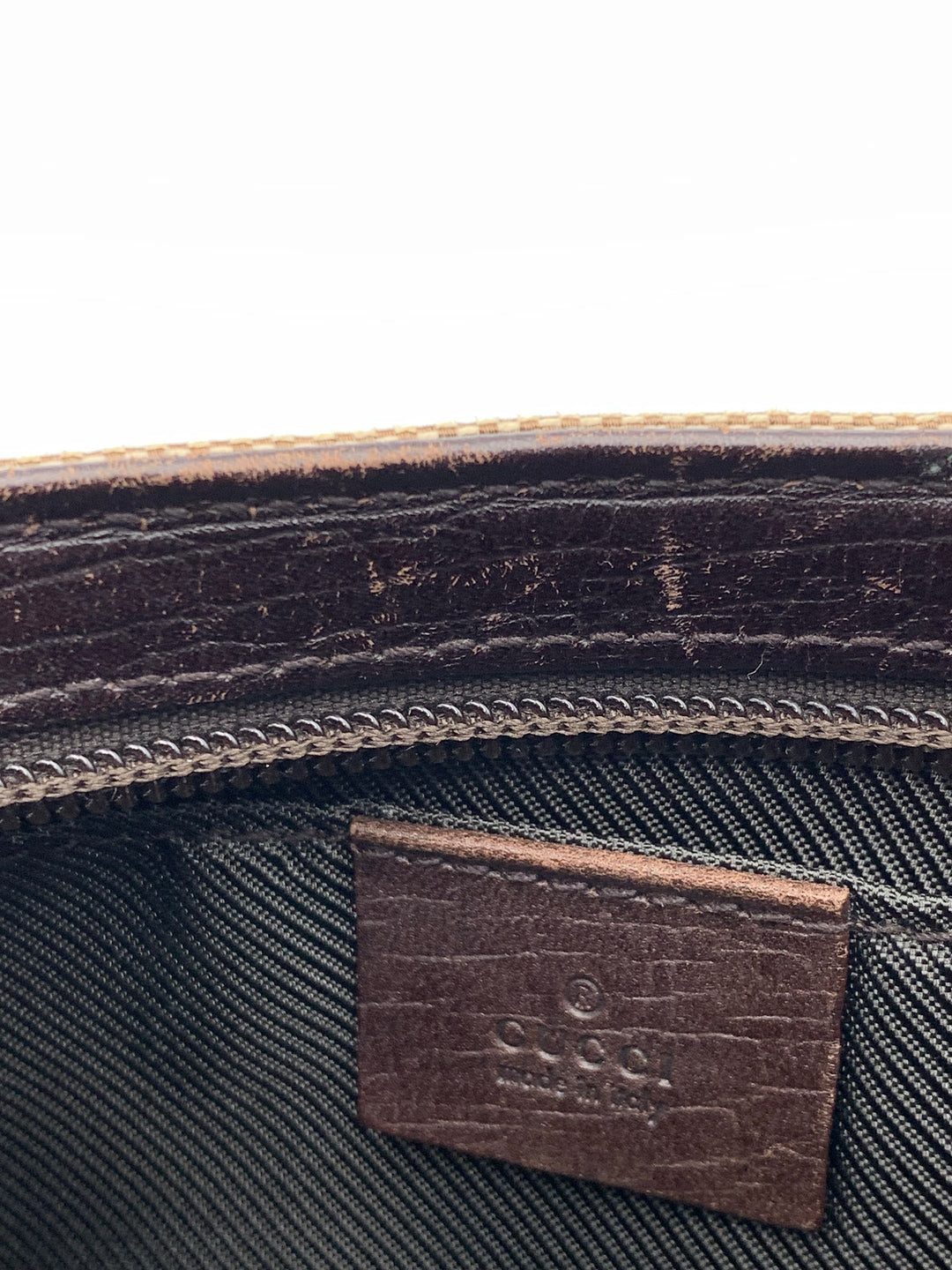 Gucci Beige Canvas Web Pochette