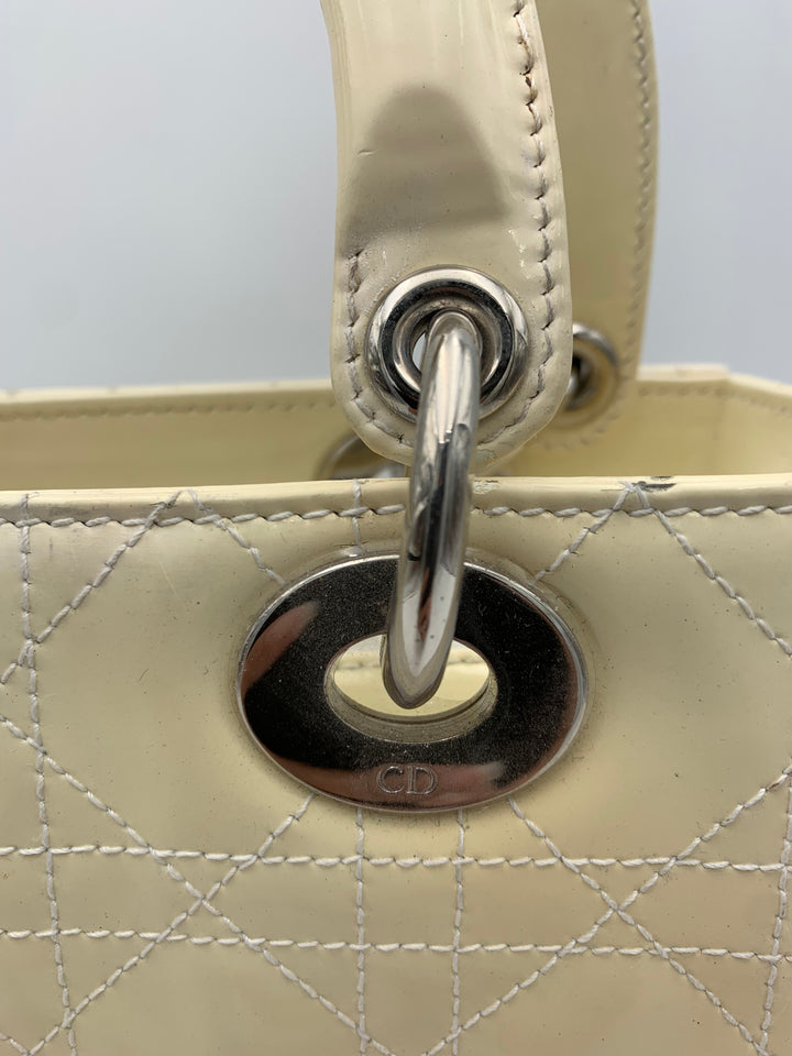Lady Dior in Beige Cannage Patent Leather