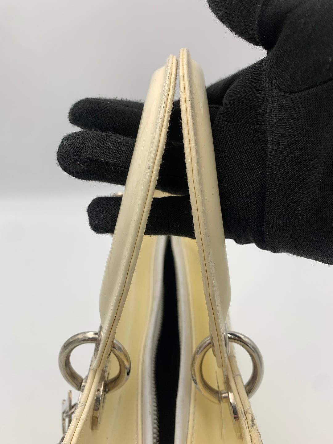 Lady Dior in Beige Cannage Patent Leather