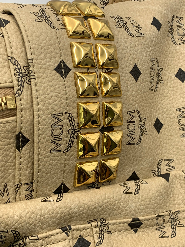 MCM Beige Visetos Large Backpack