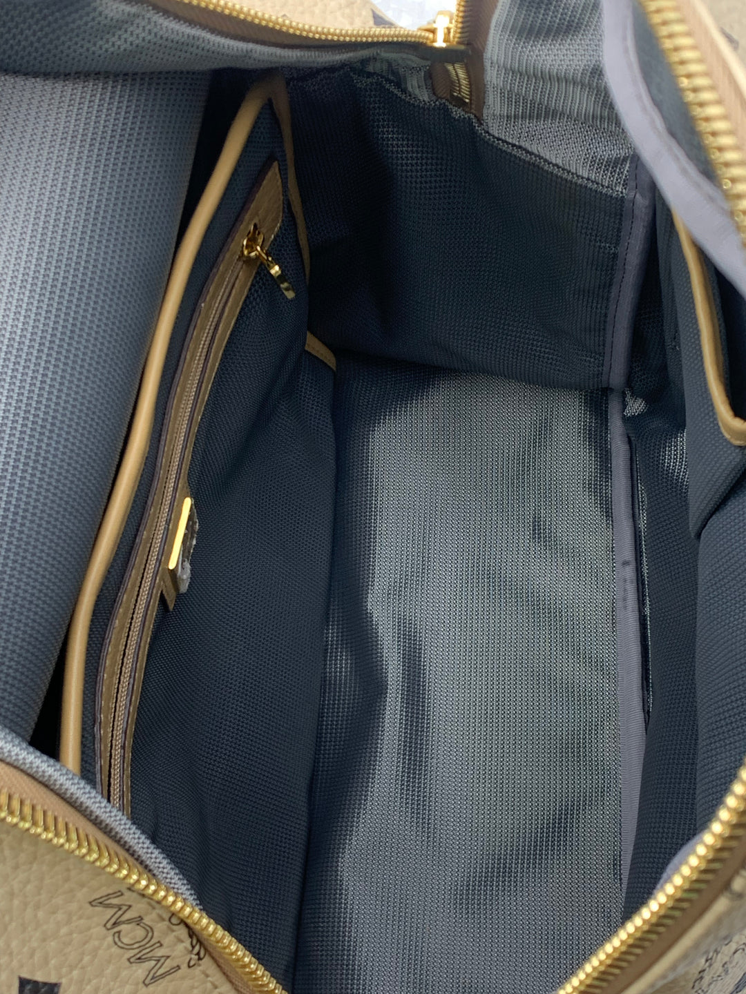 MCM Beige Visetos Large Backpack