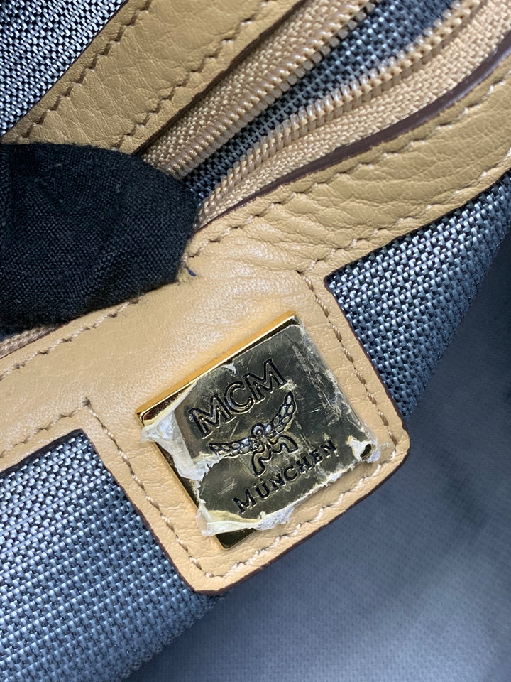 MCM Beige Visetos Large Backpack