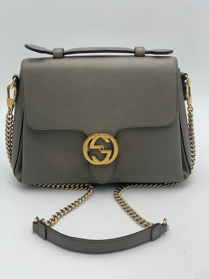 Gucci  Small Dollar Calf Interlocking G Satchel