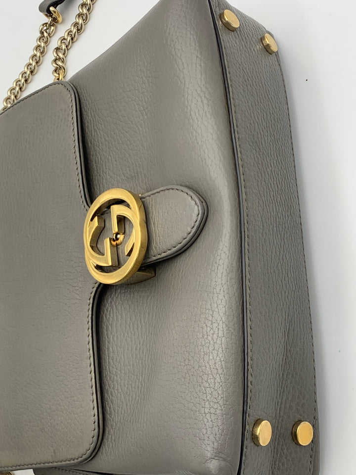 Gucci  Small Dollar Calf Interlocking G Satchel