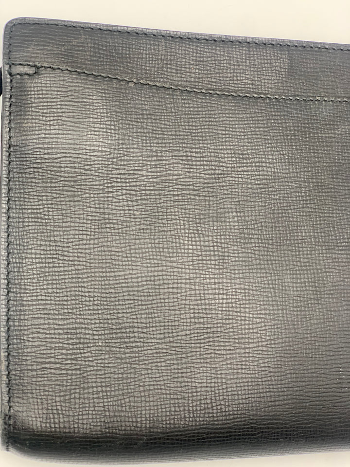 Celine Vintage Triomphe Black Leather Clutch Bag