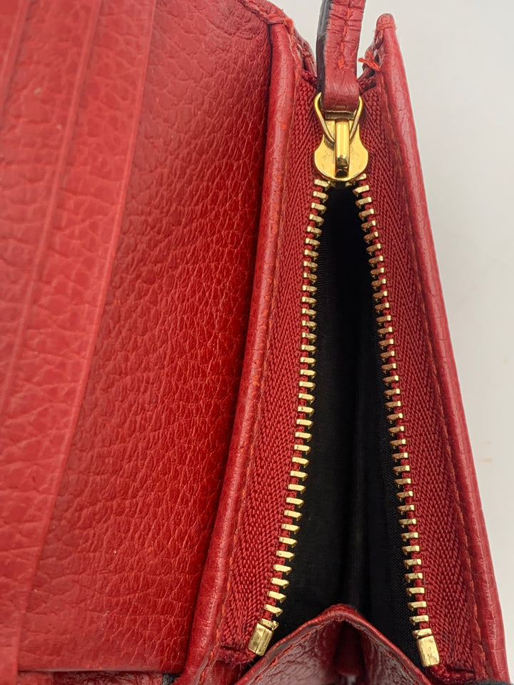 Gucci GG Red Marmont Bifold Wallet