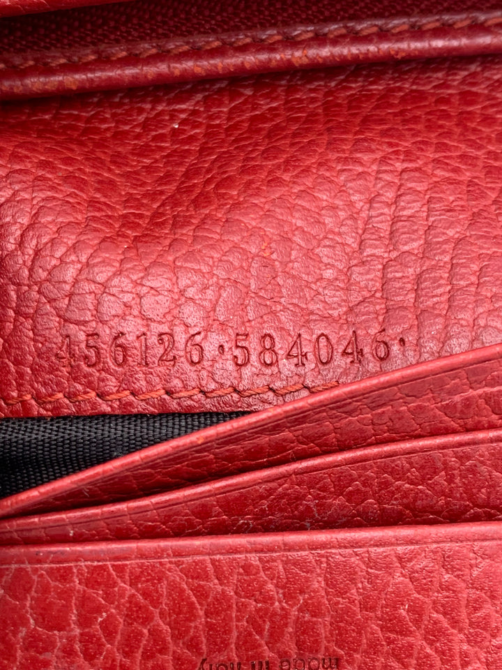 Gucci GG Red Marmont Bifold Wallet