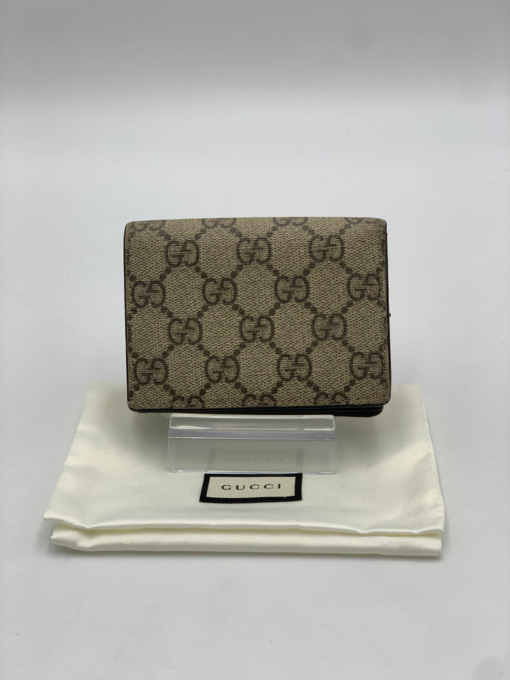 Gucci Marmont Card Case in Leather & GG Supreme Canvas