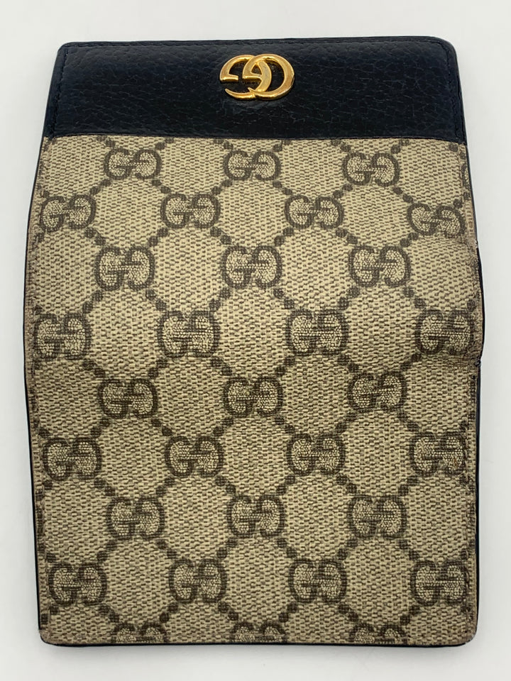 Gucci Marmont Card Case in Leather & GG Supreme Canvas