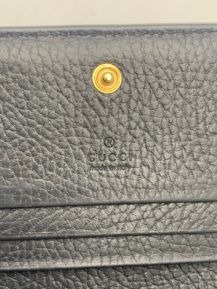 Gucci Marmont Card Case in Leather & GG Supreme Canvas