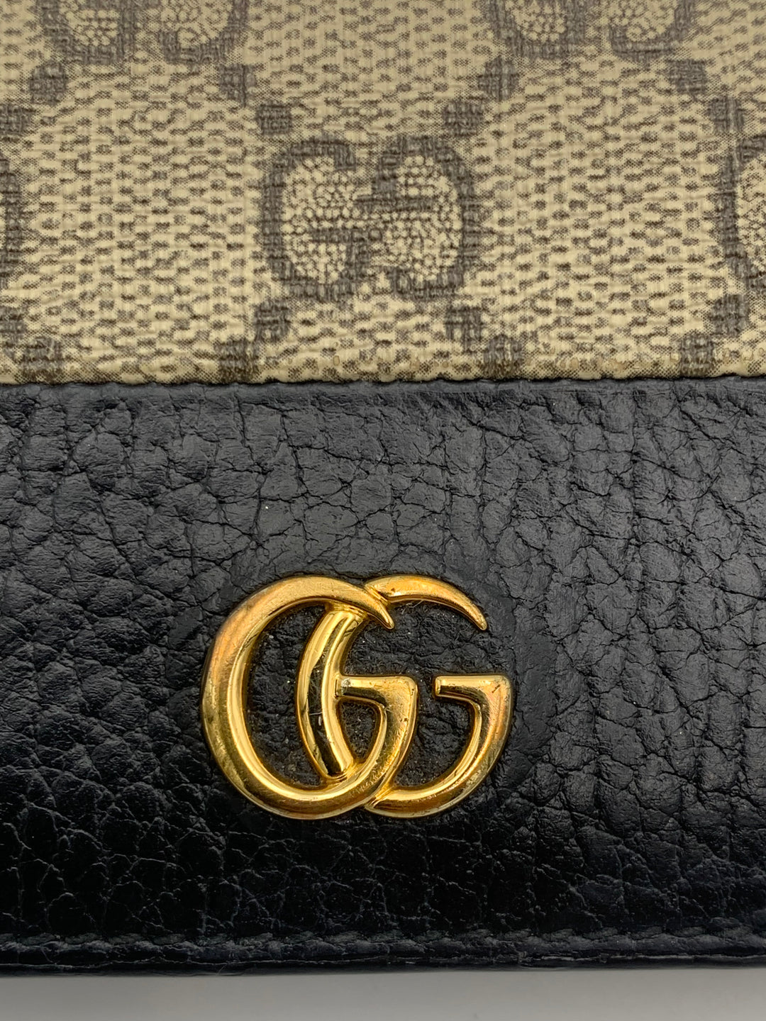 Gucci Marmont Card Case in Leather & GG Supreme Canvas