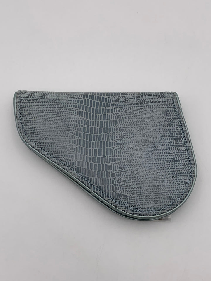Christian Dior Blue Lizard Effect Saddle Coin Case