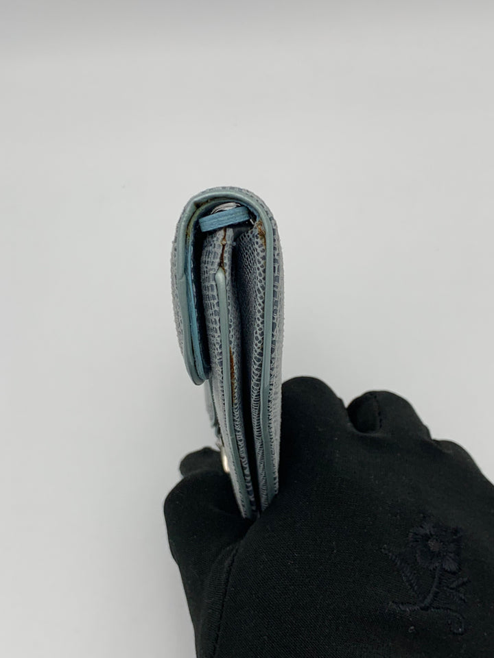 Christian Dior Blue Lizard Effect Saddle Coin Case