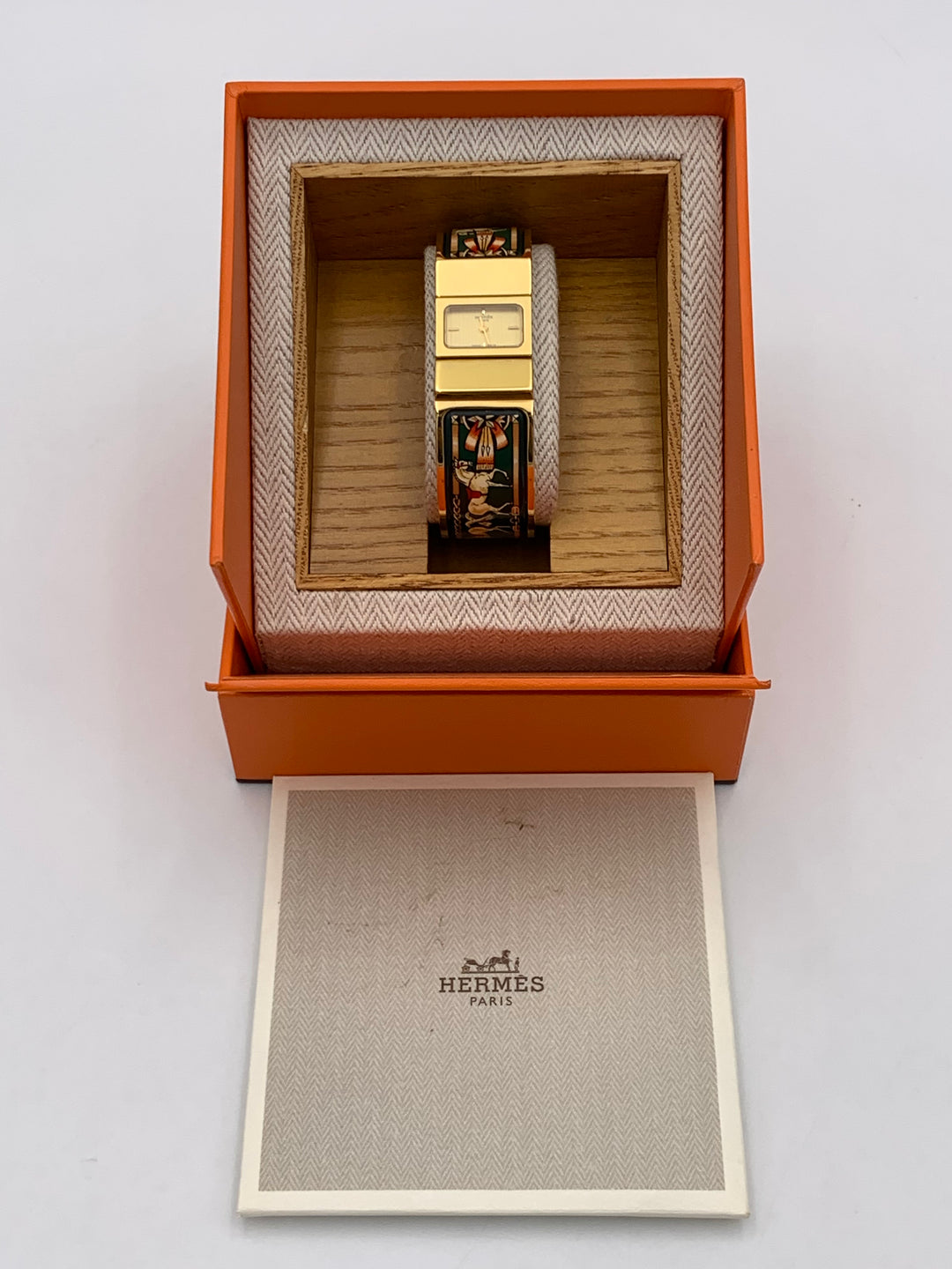 Hermès Loquet Watch Gold Cloisonne Ware