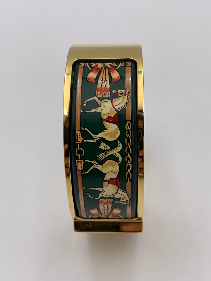 Hermès Loquet Watch Gold Cloisonne Ware