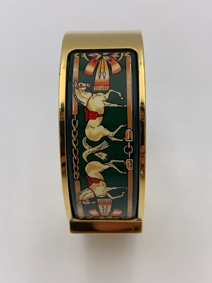 Hermès Loquet Watch Gold Cloisonne Ware
