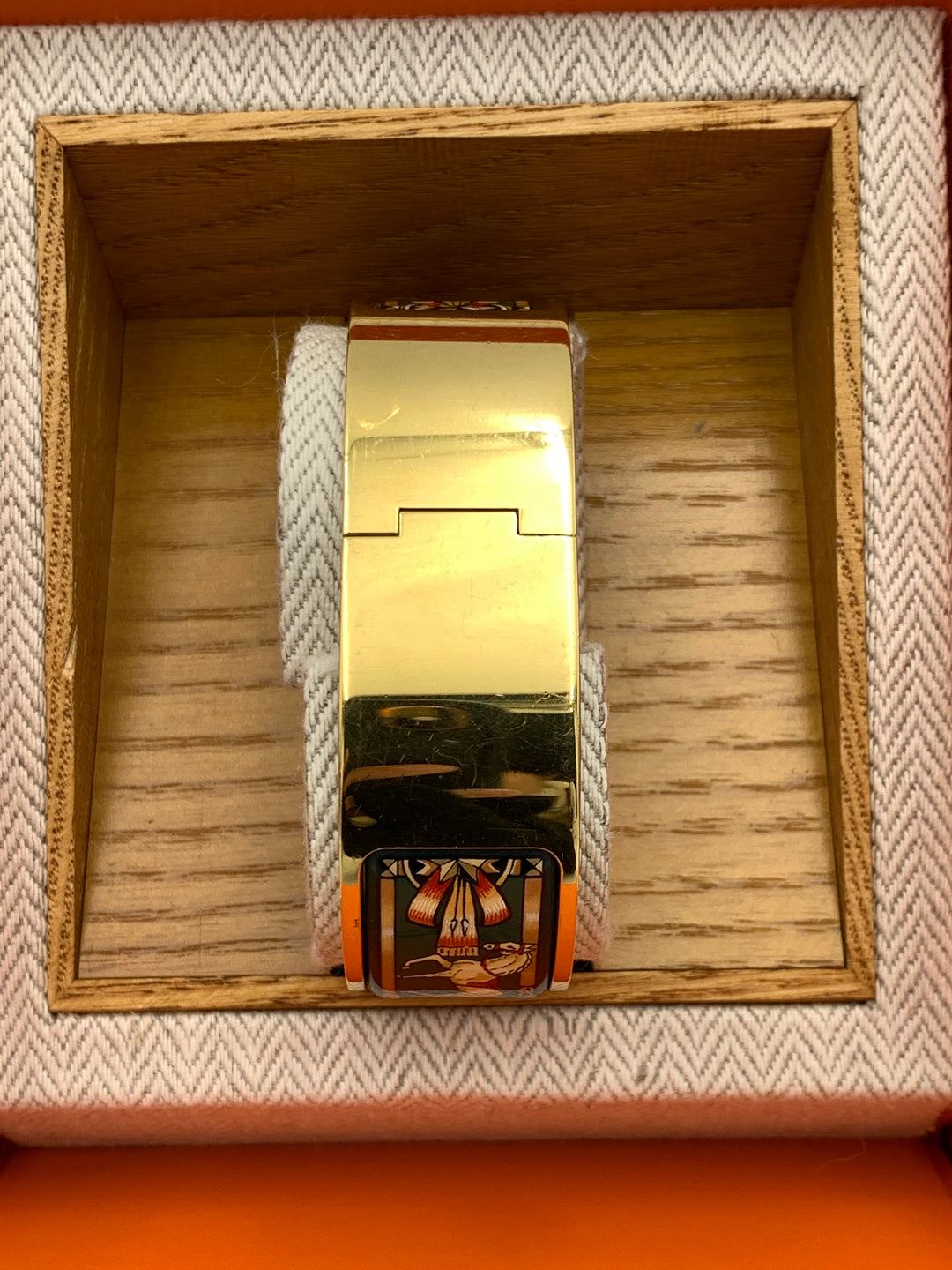 Hermès Loquet Watch Gold Cloisonne Ware