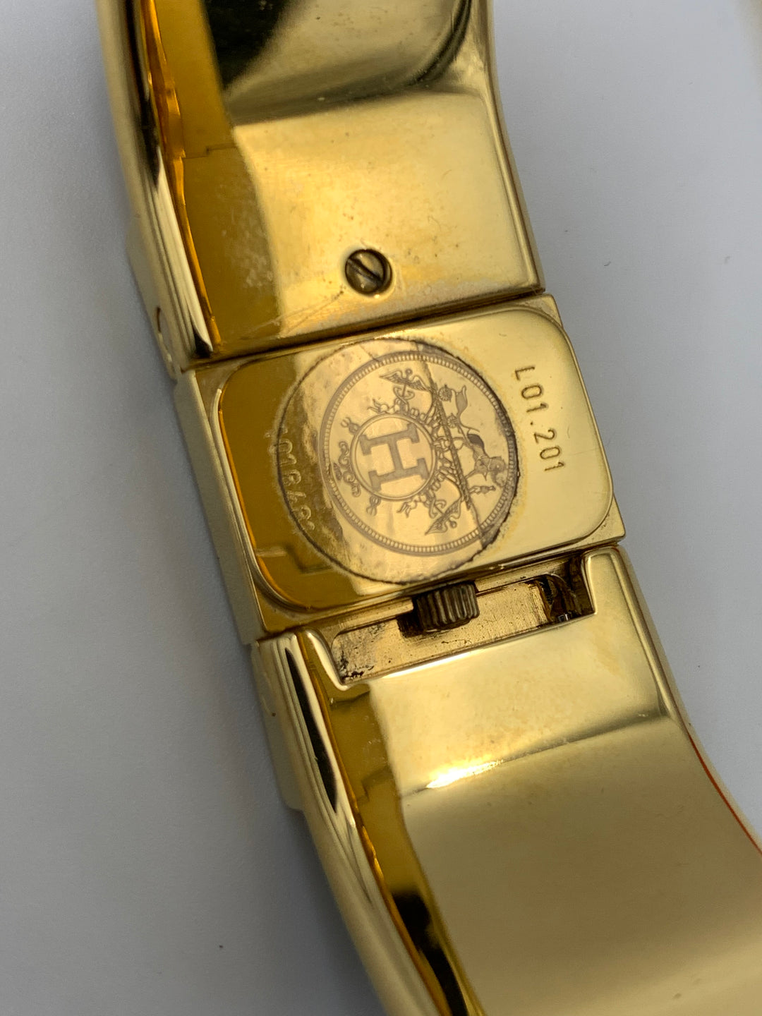 Hermès Loquet Watch Gold Cloisonne Ware