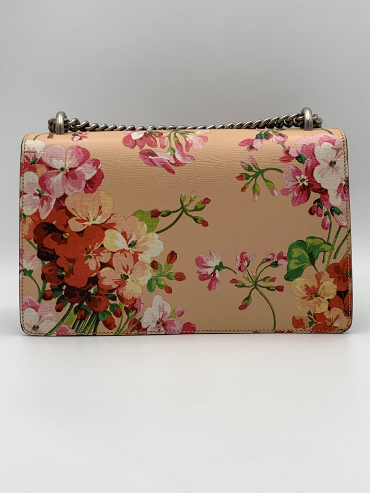 Gucci Small Dionysus Pink Leather Blooms Crossbody Bag